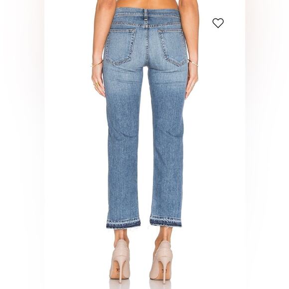 REVOLVE Rag & Bone Crop Straight Leg Raw Edge Jeans in Belgrave Wash Size 28 - Picture 4 of 12